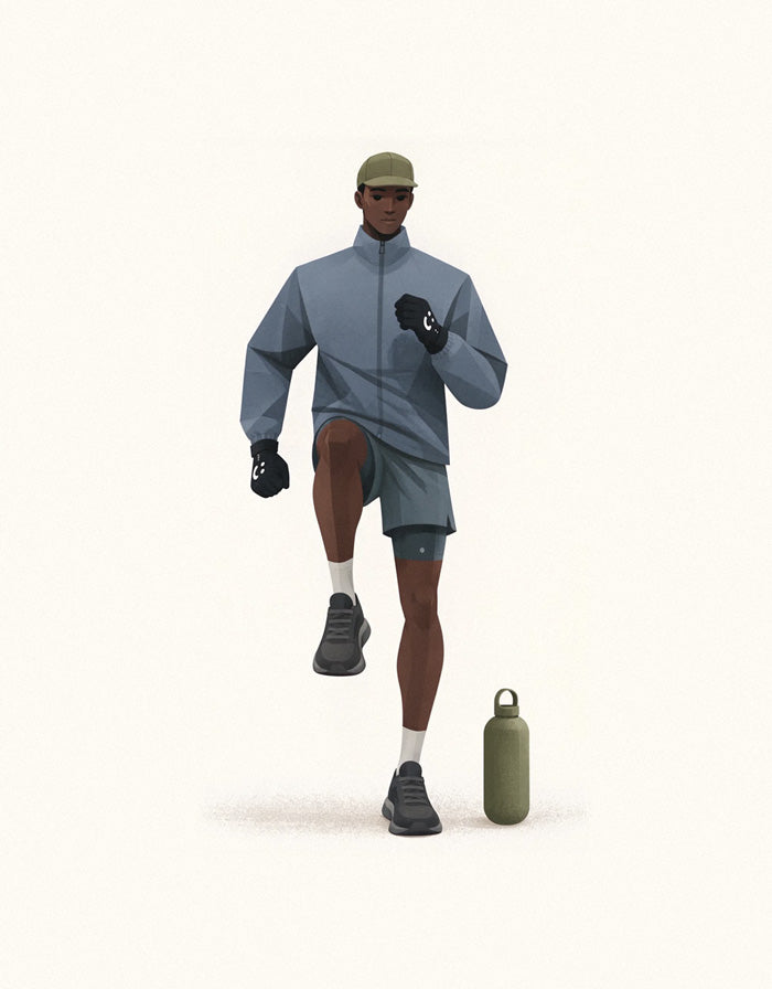 Pavement pounder wearing Multi-Miler gloves